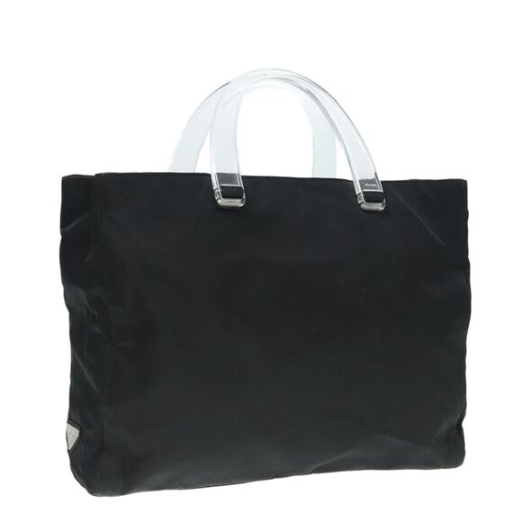 Prada Triangle Logo Black Synthetic Tote Bag (Pre-Owned) - Picture 16 of 16